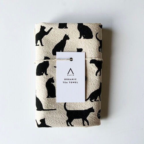 Black Cat Tea Towel