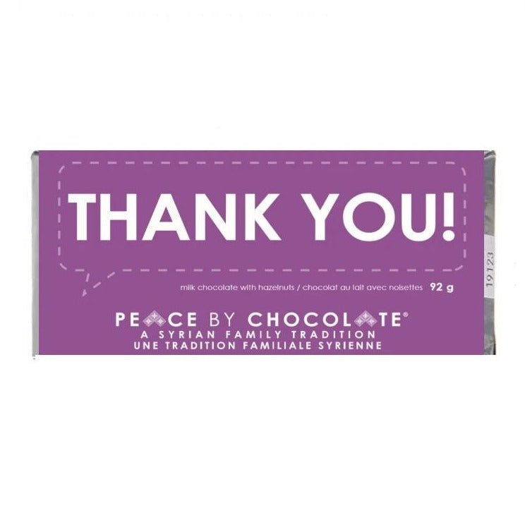 Thank You Milk Chocolate w/ Hazelnuts Bar (Purple) - Peace by Chocolate