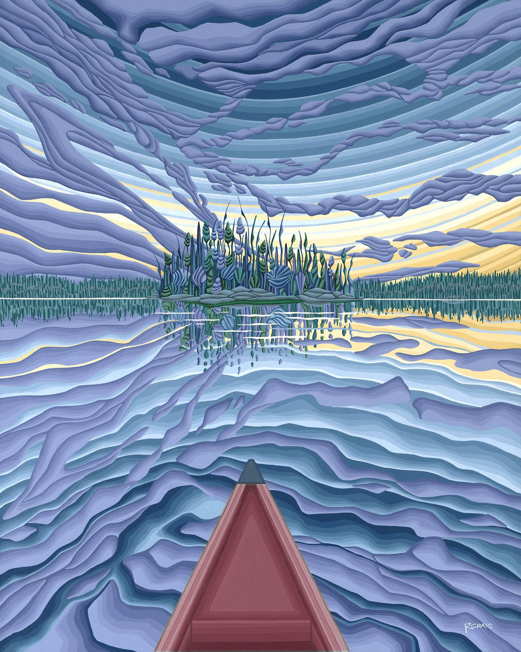 The Wild - Impression de canot rouge (12" x 16")