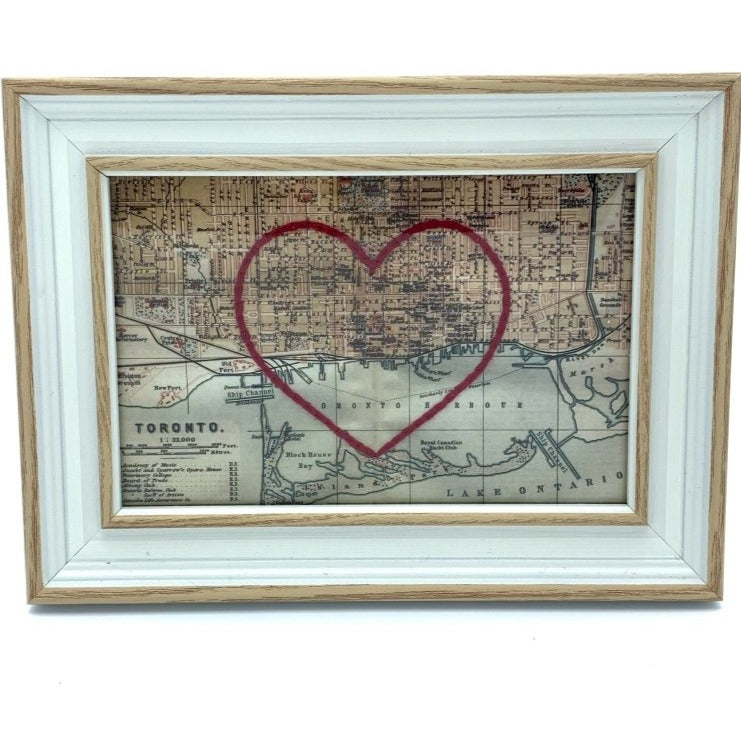 Toronto Stitched Heart Map - Sadie & June