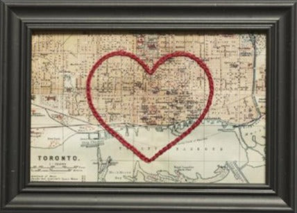 Toronto Stitched Heart Map - Sadie & June