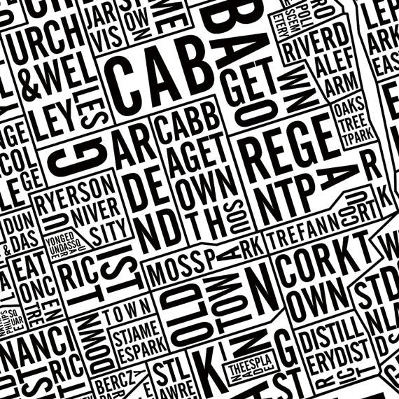 Toronto Word Map (12" x 18") - Alexandre Laquerre