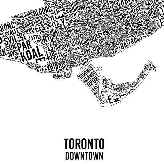 Toronto Word Map (12" x 18") - Alexandre Laquerre