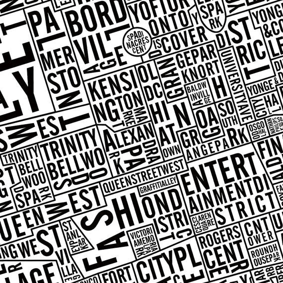 Toronto Word Map (20" x 26") (Final Sale) - Alexandre Laquerre