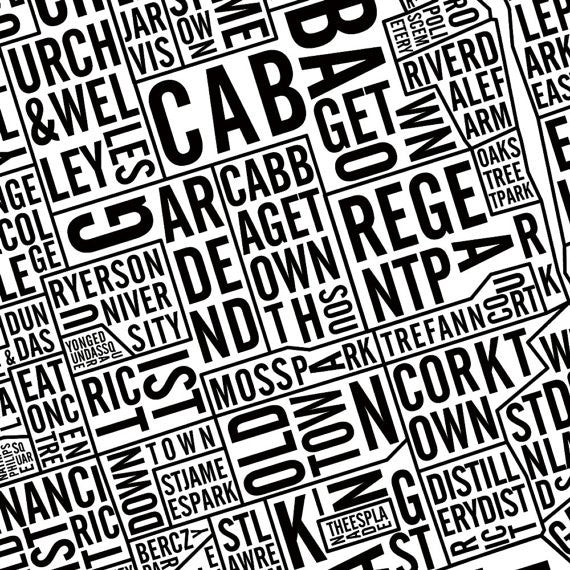 Toronto Word Map (20" x 26") (Final Sale) - Alexandre Laquerre