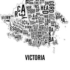 Victoria Word Map (20" x 26") (Final Sale) - Alexandre Laquerre