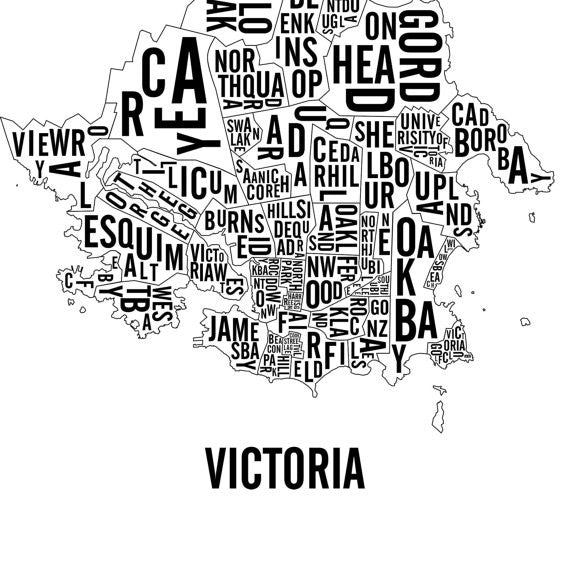 Victoria Word Map (20" x 26") (Final Sale) - Alexandre Laquerre