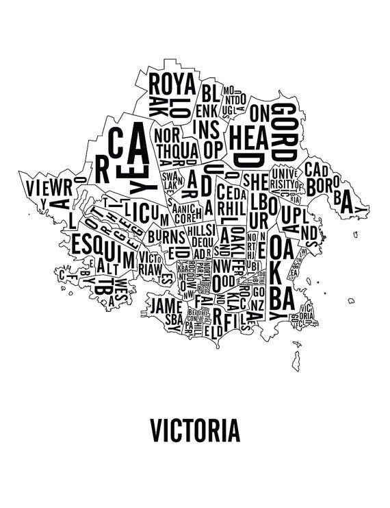 Victoria Word Map (20" x 26") (Final Sale) - Alexandre Laquerre