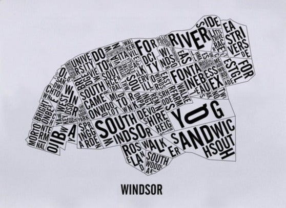 Windsor Word Map (20" x 26") (Final Sale) - Alexandre Laquerre