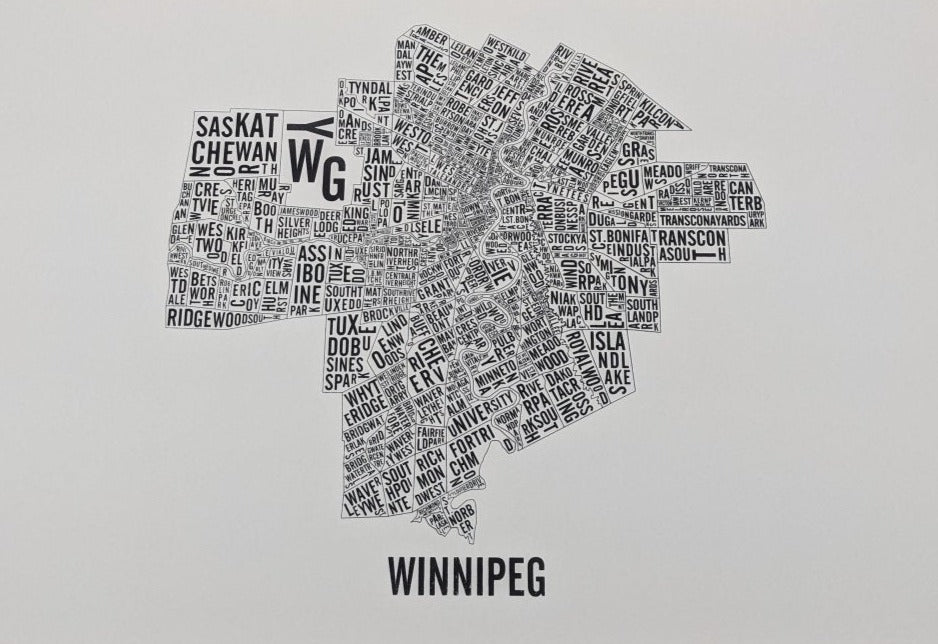 Winnipeg Word Map - Landscape (20" x 26") (Final Sale) - Alexandre Laquerre