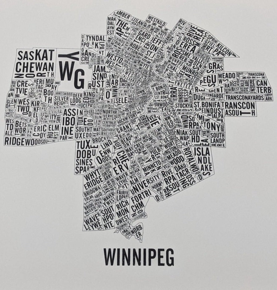 Winnipeg Word Map - Portrait (20" x 26") - Alexandre Laquerre