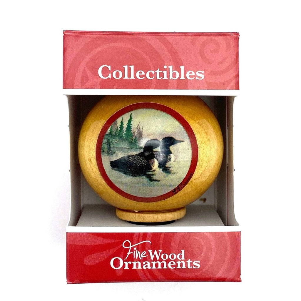 Wooden Time Capsule Ornament - Loons (Final Sale) - Fine Wood Ornaments