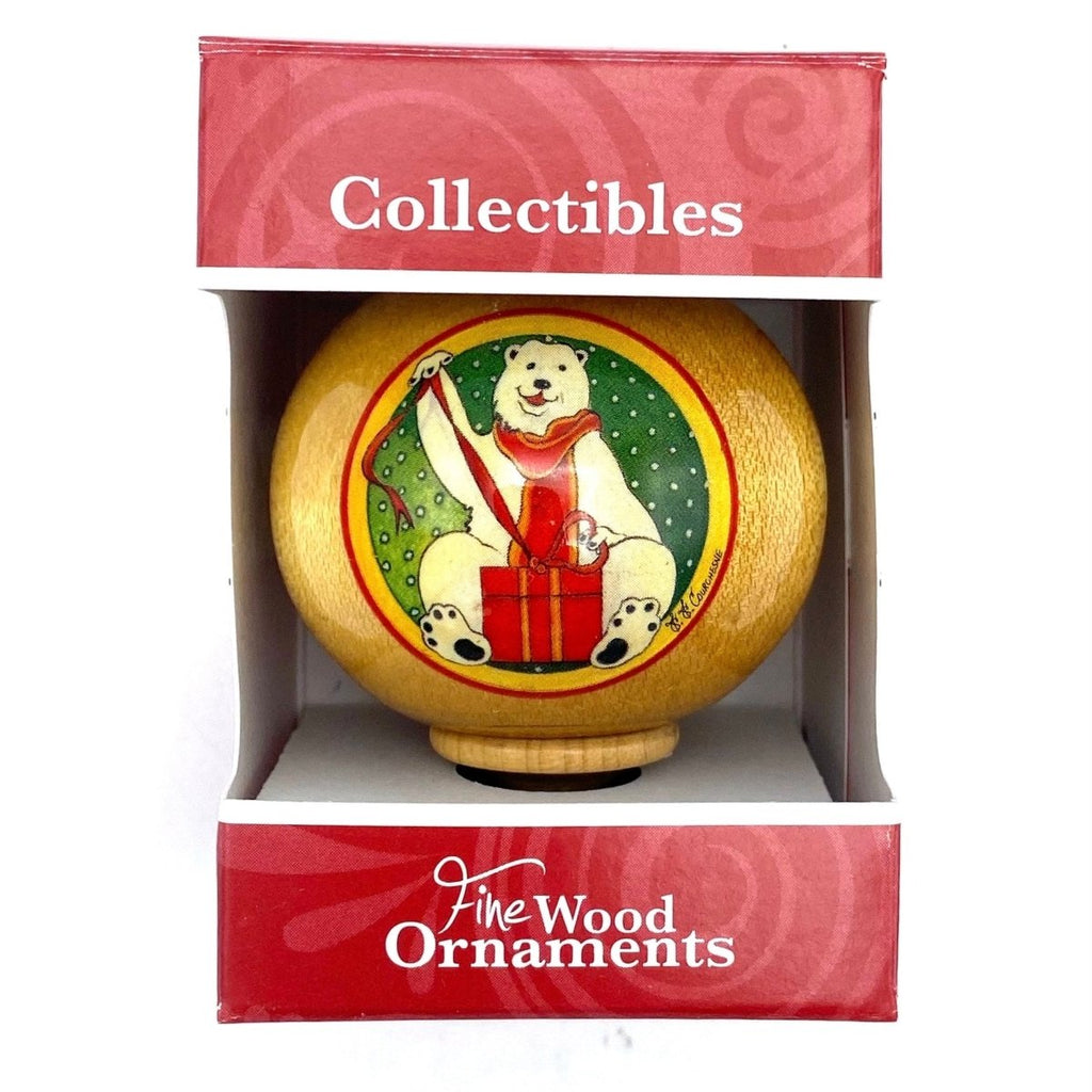Wooden Time Capsule Ornament - Polar Bear (Final Sale) - Fine Wood Ornaments