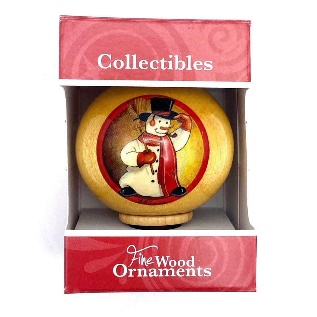 Wooden Time Capsule Ornament - Snowman - Fine Wood Ornaments