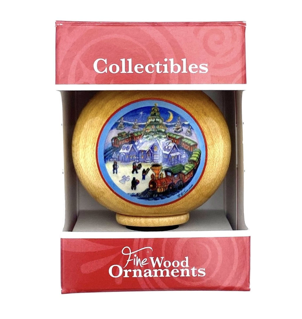 Wooden Time Capsule Ornament - Train (Final Sale) - Fine Wood Ornaments